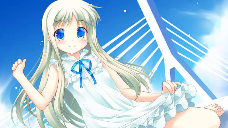Honma Meiko - white hair anime girls with blue eyes