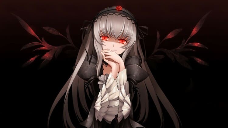 Suigintou - anime girl with white hair and red eyes