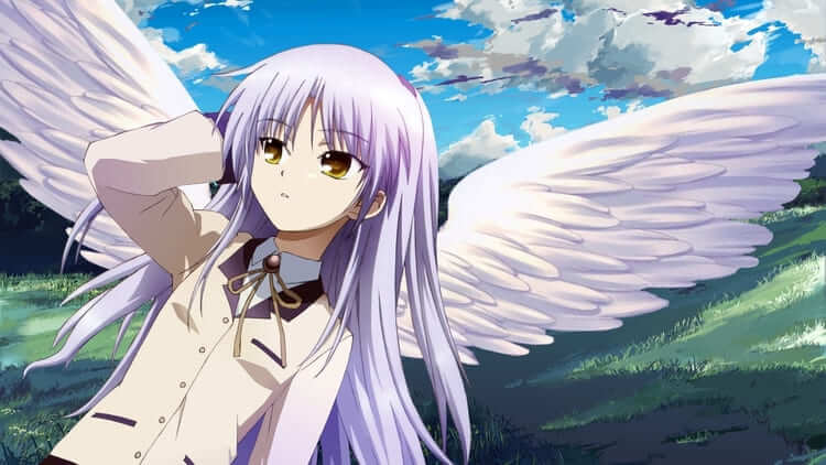 kanade tachibana - anime girl with angel wings
