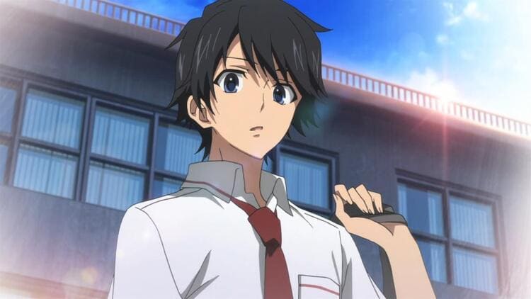 Kakeru Okikura - anime schoolboy with darkish Hair